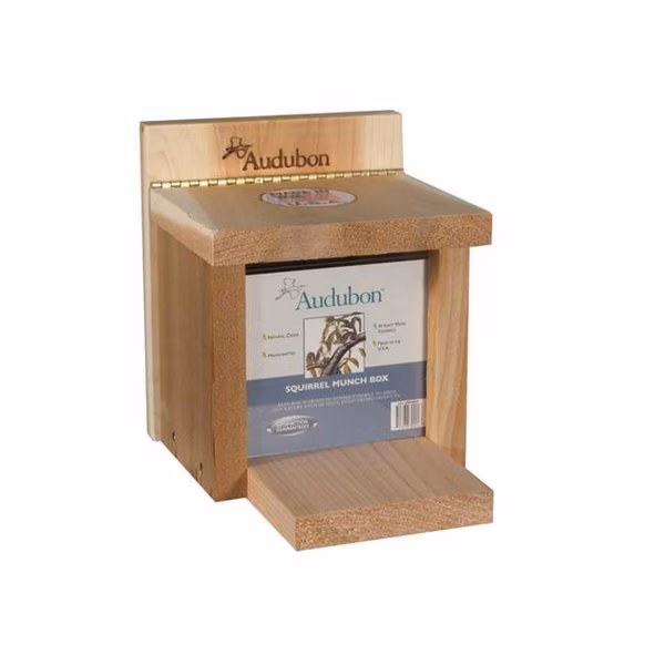 Audubon 8914822 Wild Bird 3 Cedar Squirrel Feeder Critter Feeder - 2 Ports; Brown